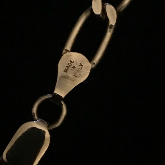 Italy Sterling Silver Resin Flower Link Bracelet - Picture 5 of 8